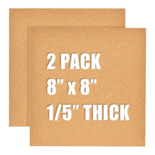 8x8 Cork Board Tiles Bulletin Board 1/5" Thick Small Square Cork Boards for W...