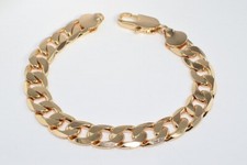 SALE 14K Gold Filled Curb Link Men Bracelet Various size Birthday Gift UK b/303