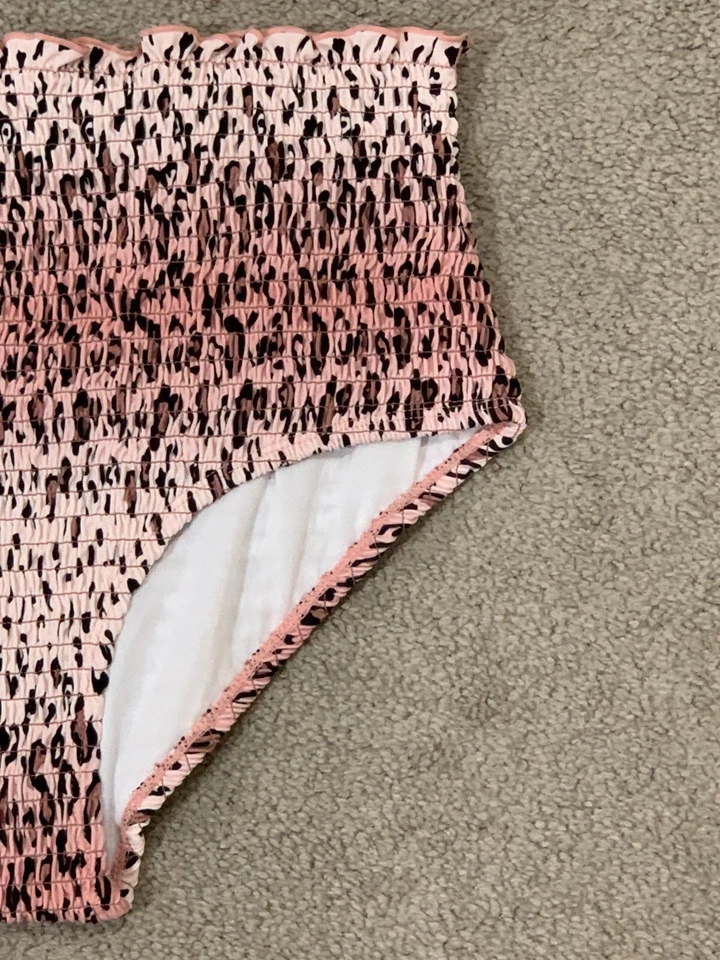 Shekini Bikini Tankini Traje de Baño Parte Inferior Mujer Talla Mediana Rosa Calado Leopardo Foto 4 de 4