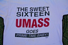 VINTAGE THE SWEET 16 UMASS GOES PRIME TIME BABY 1992 T SHIRT BASKETBALL XL