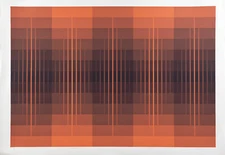 Emanations. 8 Color Silk-Screen Serigraph by Brian Halsey 1980 Geometric Op-Art