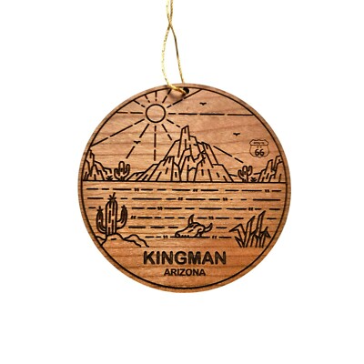 Arizona Ornament - Kingman AZ - Handmade Wood Ornament Made in USA Christmas