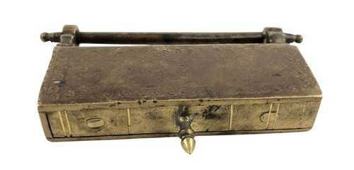 Cadenas En Laiton Unique Avec Mécanisme Astucieux Collectible Antique. G2-431 - Afbeelding 4 van 10
