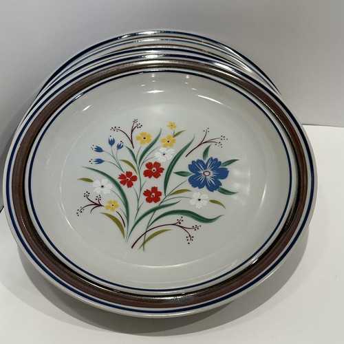 Vintage Salem Dinner Plates Stoneware Set of 4 Georgetown Floral 10 1/4" CHIP - Picture 12 of 12