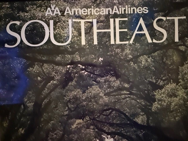 Póster brillante vintage de American Airlines / sureste de EE. UU. / 30" X 40" Foto 2 de 3