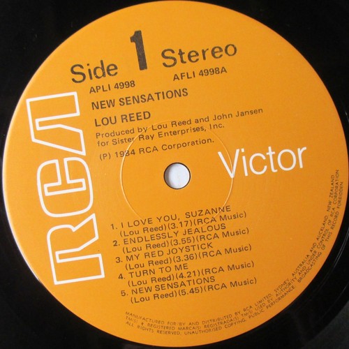 Lou Reed – New Sensations - 1984 Australia LP - Picture 3 of 3