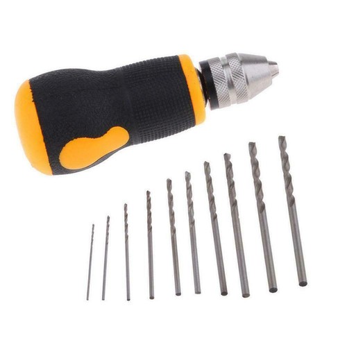 Micro Mini Portable Small Hand Drill + 10pcs Drill Set Tool Hot Bits Q5Y4 - Picture 5 of 12