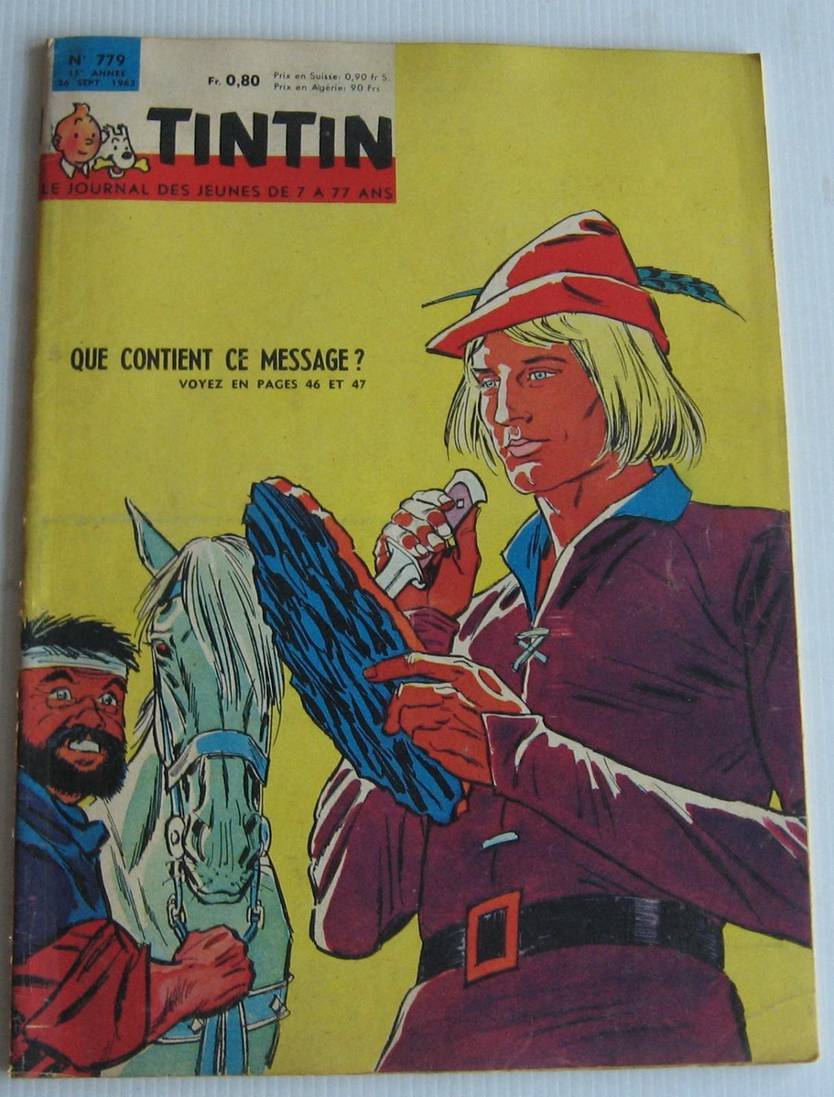 Tintin Journal No. 779 Contains This Message! 1963 Good Condition