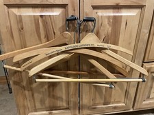 Five Vintage Wooden Hangers 1 Wishbone Batts.-Grand Rapids, MI, 1 Langlade Co.