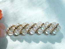 Sparkling Metallic Lucite and Golden Rope 3.5" Hair Barrette NWT