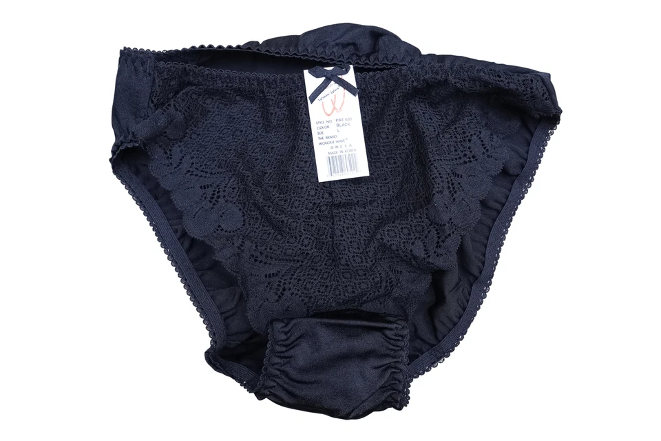 Wonder Wave Mujer Negro Bikini Dormir Íntimo Ropa Interior Lencería PNT605 Foto 2 de 4