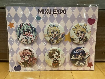 Vocaloid Hatsune Miku Expo 2023 VR Global Concert Kickstarter 6 Button Pin Set