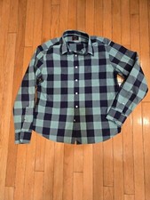 UNTUCKit Bonarda Button Up Shirt Green Plaid Long Sleeve Slim Mens Medium M *