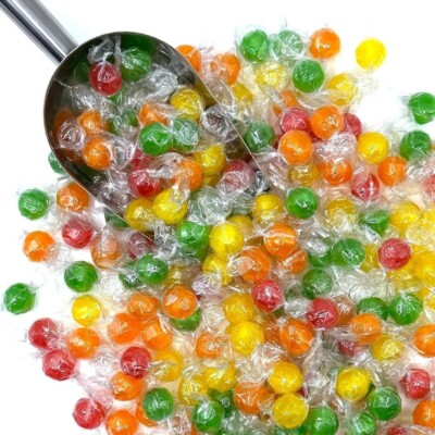 Sour Assorted Fruit Balls, Individually Wrapped, Bulk Hard Candy - 5 Pounds
