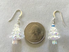 CHRISTMAS TREE EARRINGS made with SWAROVSKI CRYSTAL AB BEADS Jewelry, Free Ship