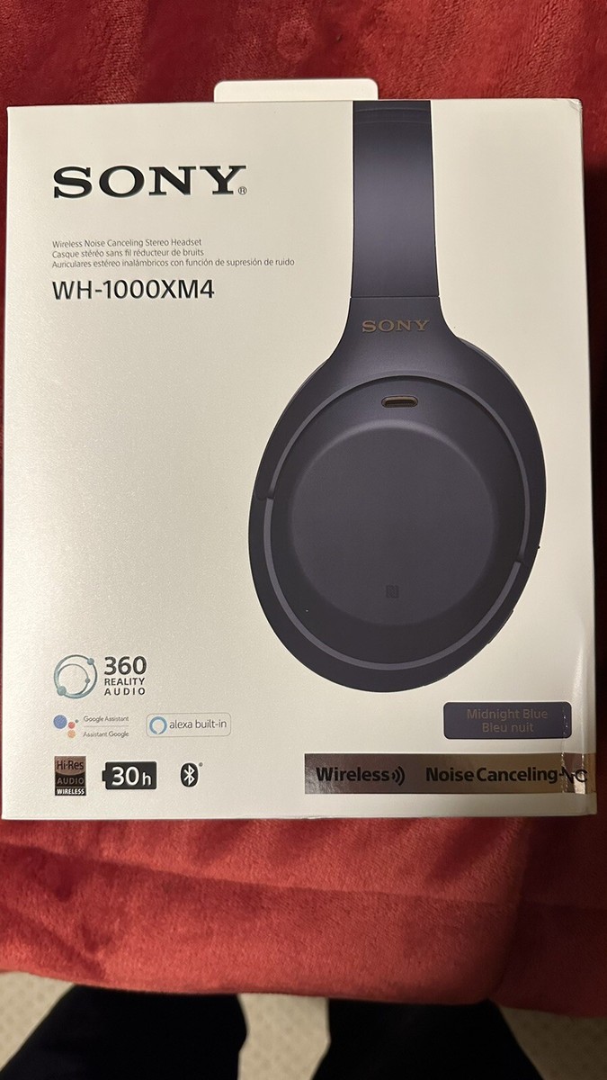 Sony WH-1000XM4 Wireless Premium Noise Canceling Headphones - Navy