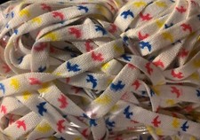 FLYING MULTI COLOR BIRDS 1980's VINTAGE SHOE LACES 42 INCH NEW OLD STOCK 1 PAIR