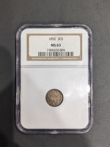 NGC MS 63 1852 3CS "3 Cents"