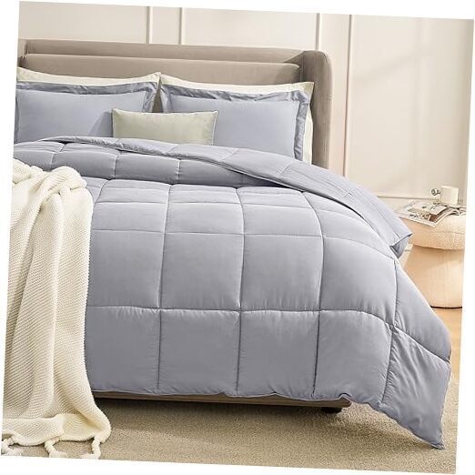 Queen Comforter Set Light Grey, Lightweight Full / Queen Solid-light Grey