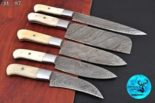 Handmade HAND FORGED DAMASCUS STEEL CHEF KNIFE Set Kitchen Knives