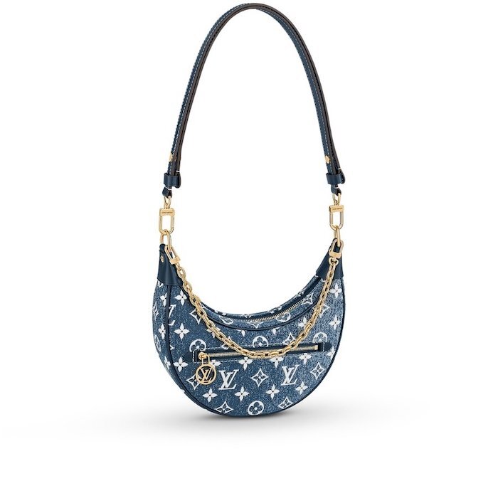 LOUIS VUITTON Chain Shoulder Bag M81166 Loop Denim Monogram Blue
