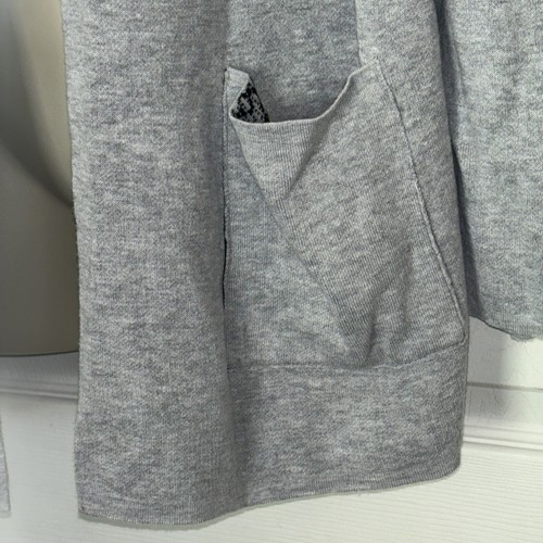 Chicos Zenergy Cashmere Cardigan Sweater Reversible Black Gray Hood Sz 3 XL XXL - Picture 8 of 12
