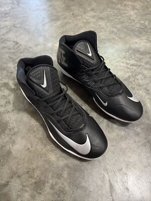 Nike Spikes Men Size 18 603369-002 Football Cleats Zoom Code Elite 3/4 Black EUC