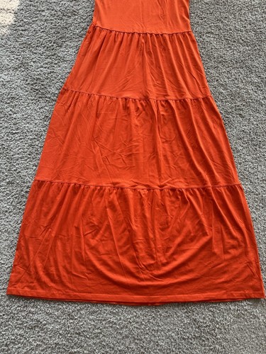 NWT NEXT Tiered Tank Cotton Maxi Dress, Orange, Size 8 Tall - Picture 5 of 16