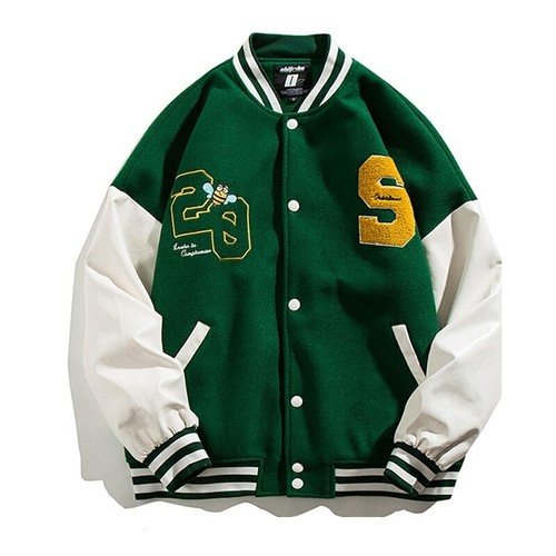 Women Men Baseball Jacket Embroidery 