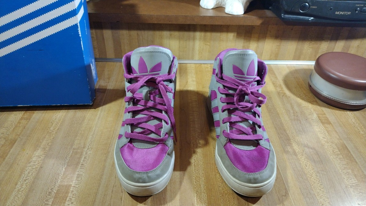 Adidas Hard Court Hi Big Logo Original Hightop Purple Grey Size 7 Retro Street Adidas Originals Hard Court Hi in Men main image 3