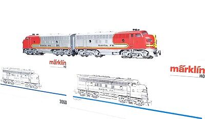 Marklin AC HO USA SANTA FE EMD F7 DIESEL LOCOMOTIVE 3060 + Marklin AC HO USA SANTA FE EMD F7 DIESEL LOCOMOTIVE 3060 +
