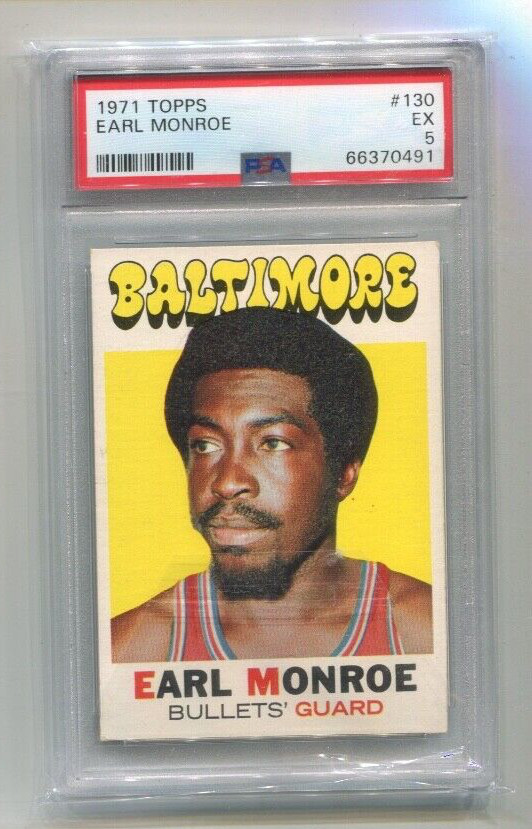 1971-72 Topps - EARL MONROE - Card #130 - BALTIMORE BULLETS PSA 5