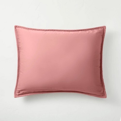 NWT~ Casaluna KING Heavy Draped Linen Bed Quilt Rose Pink & 3 Pillow Shams set - Picture 11 of 19