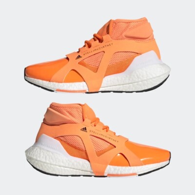 $230 ADIDAS BY STELLA MCCARTNEY ULTRABOOST 21 SHOES, ORANGE/WHITE/BLACK SZ 8.5