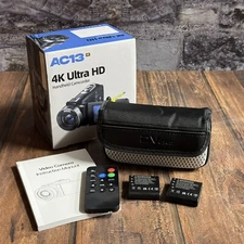 Video Camera Camcorder 4K 42MP 18X Digital Zoom LED Fill Light Batteries Remote