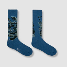30 Paul Smith Men's Blue Graphic Vintage 1-Pair Italy Getaway Socks Size OS