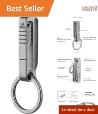 Titanium Belt Key Clip with Quick Release Detachable Keychain Ring Holder for...