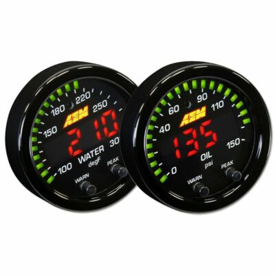 AEM 52mm X-Series Digital Voltage / Voltmeter + 100-300F Temperature Gauge Set