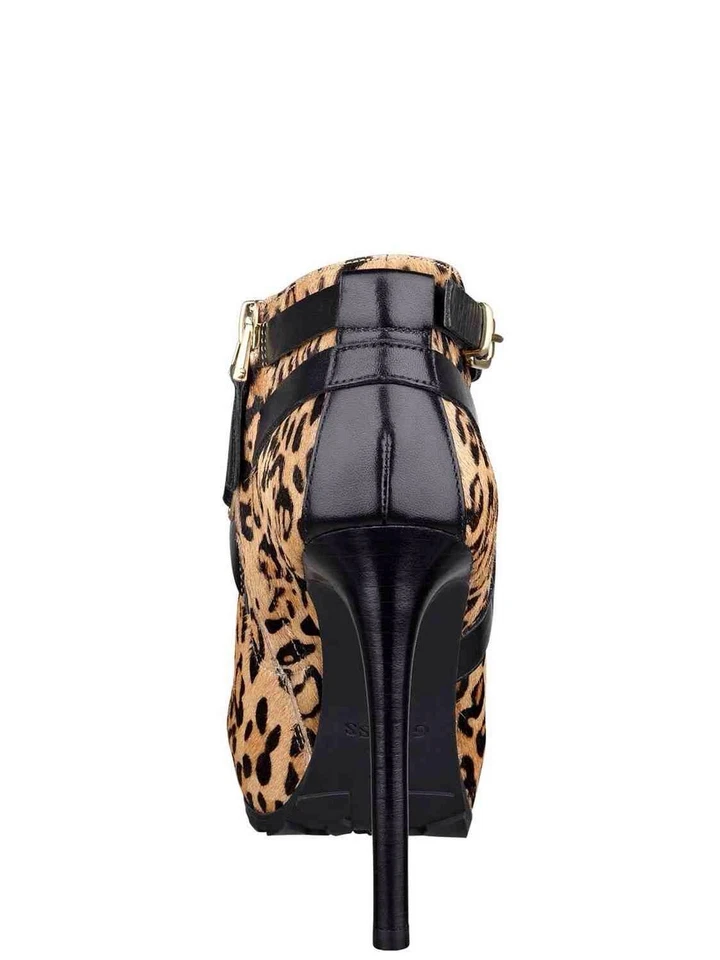 $159 Guess Igoraly suela de becerro estampado de leopardo botín correas/hebilla talla 6,5 Foto 2 de 4