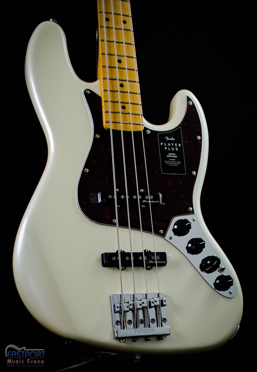 Fender Player Plus Jazz Bass in Olympic Pearl w/ Dlx Gig Bag | eBay