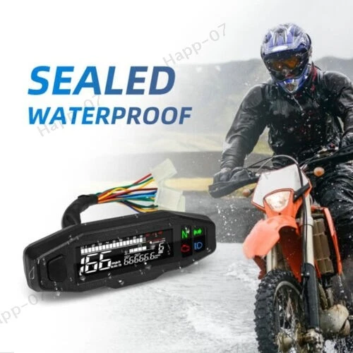 Nuevo Motocicleta LCD Digital Odómetro Velocímetro Tacómetro Medidor Medidor con Soporte Foto 2 de 4