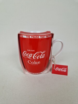 Coca-Cola Coke USA Keramik Tasse Becher Mug Klassisch Motiv Sammeltasse Rarität