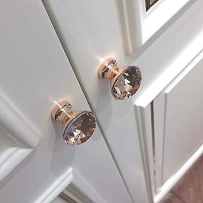 Rose Gold Crystal Glass Door Knobs Furniture Cabinet Knob Drawer Pull Handle 10 - Rose Gold Kitchen Cabinet Knobs Rose Gold Crystal Glass Door Knobs Furniture Cabinet Knob Drawer Pull Handle 10 - Rose Gold Kitchen Cabinet Knobs