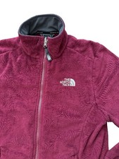 The North Face Burgundy Rare Pattern Fleece Full Zip Up Jacket Women  s Medium