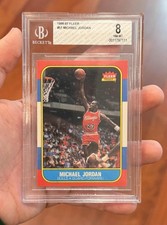 1986 Fleer Michael Jordan Rookie Card BGS 8 NM MINT #57 AMAZING EYE APPEAL!. rookie card picture