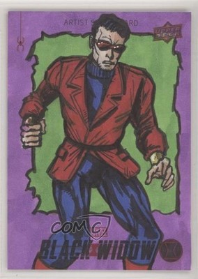 2021 Upper Deck Marvel Black Widow Achievements 1/1 Brian Kong Auto Sketch a2v