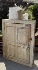 Charming Rustic Antique Chippy Painted Pine Corner Cabinet / Cupboard