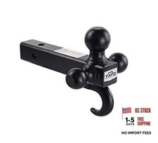 64181 Trailer Receiver Hitch Tri Ball Mount With Hook Black Balls Fits For 2 64181 Trailer Receiver Hitch Tri Ball Mount With Hook Black Balls Fits For 2