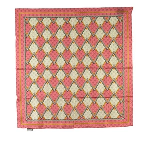 Gucci Gg Foulard Motif Géométrique Serpent Rose Or Multicolore Soie Femme Occasion