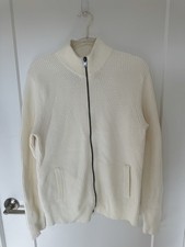 Express Men  s Zip Up Cream Sweater Size L
